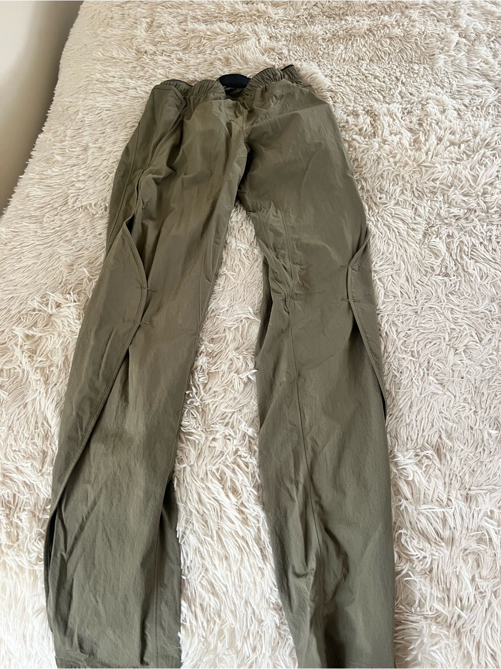 Paskho Olive Green Cargo Pants with Slim Utility Details
